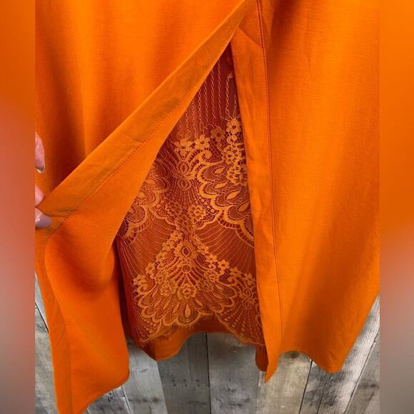 NWT Anthropologie NSR Naomi Surplice Dress in Medium Orange Size XL. - Picture 7 of 16